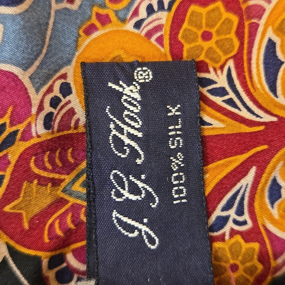 J.G Hook 100% Silk Paisley Scarf - Picture 5 of 6